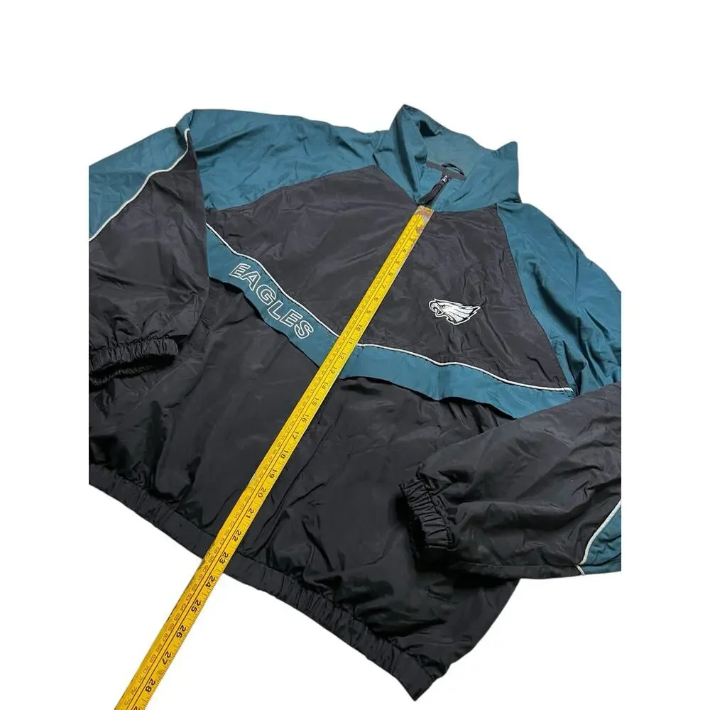 Vintage 90's Philadelphia Eagles  Zip Up Windbreaker Jacket Men’s Sz XL  Y2K - Picture 4 of 10